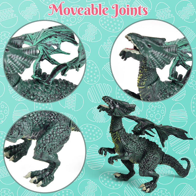 12PCS Assorted Easter Eggs Pre-Filled with Dragon Action Figures