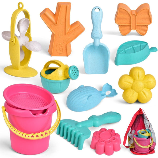 12 Pcs Beach Toys Set with Sand Sifters - Wholesale - PopFun