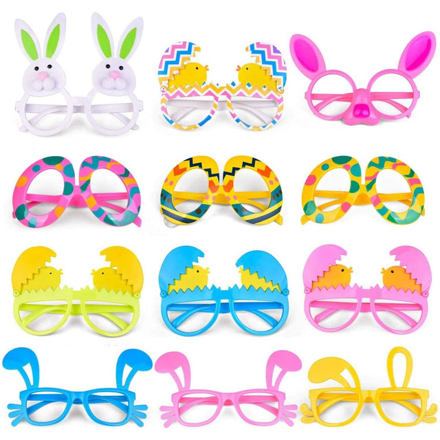 12 PCs Easter Bunny Chick Party Glasses - PopFun