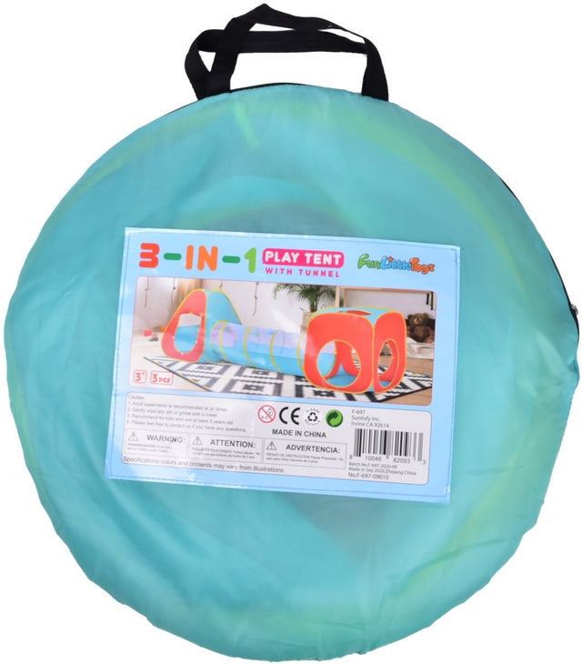 3-in-1 Kids Adventure Pop Up Play Tent - PopFun