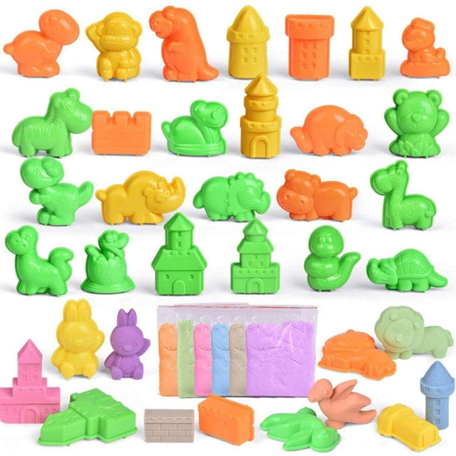 36pcs Safari Animal Sand Molds Set Treasure Eggs | PopFun