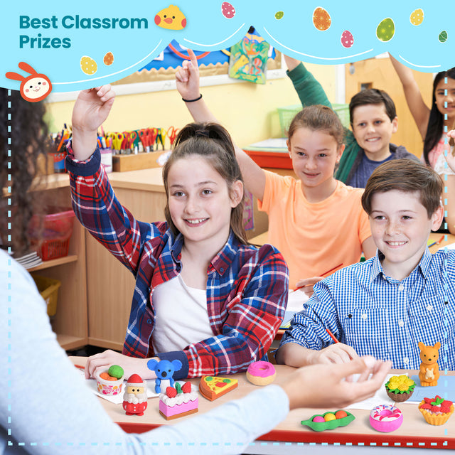 Food & Animal Erasers in Easter Eggs