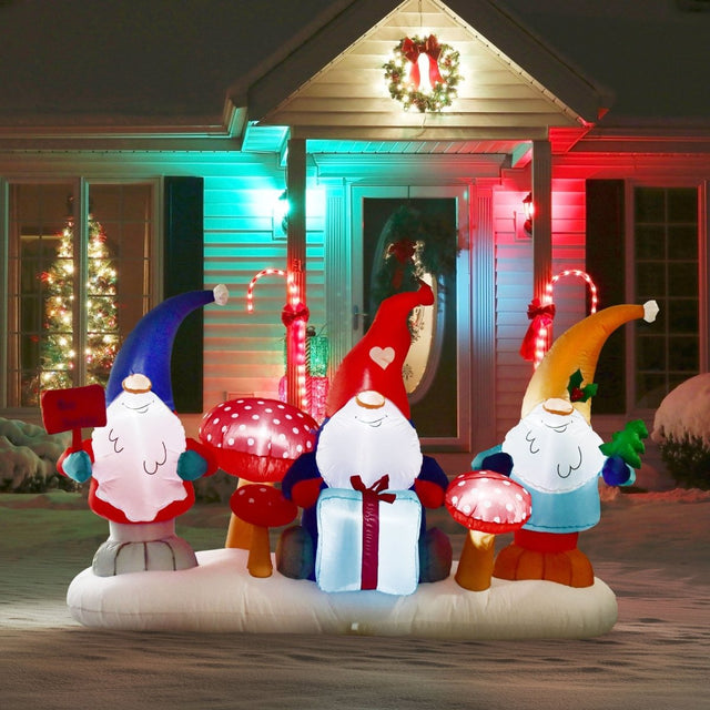 4' Ft Xmas Gnomes Holiday Inflatable - PopFun