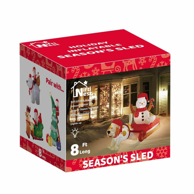 4.8' Ft Season's Sled Holiday Inflatable | PopFun