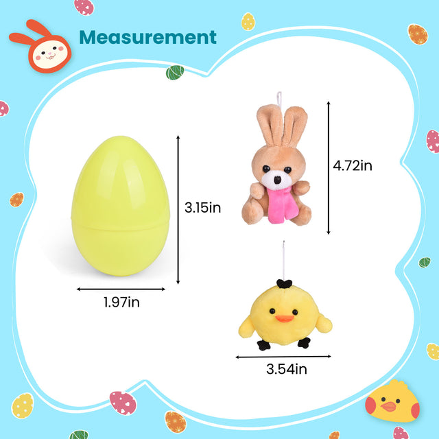 Easter Egg Prefilled With Bunny and Chick Plushies