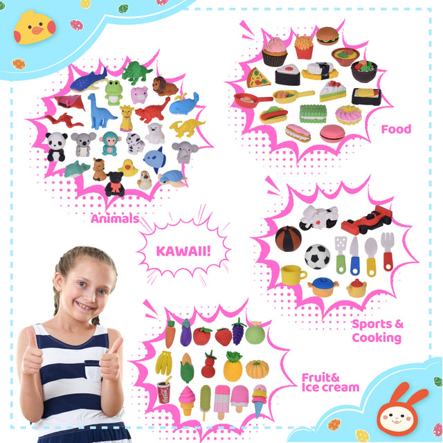 Food & Animal Erasers in Easter Eggs