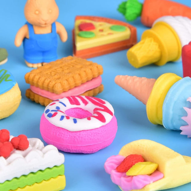 58 Pcs Animal & Food Erasers Gifts for Kids | PopFun