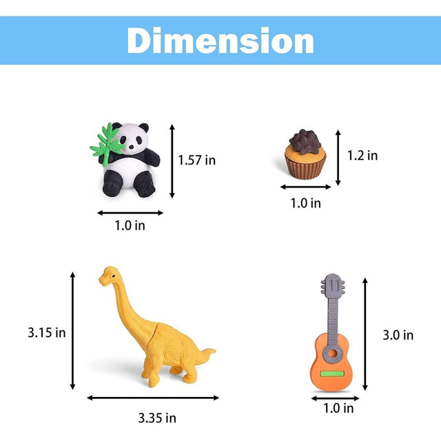 58 Pcs Animal & Food Erasers Gifts for Kids | PopFun