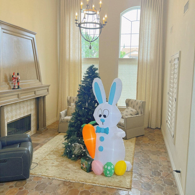 5.9 FT Easter Inflatable Bunny & Eggs | PopFun