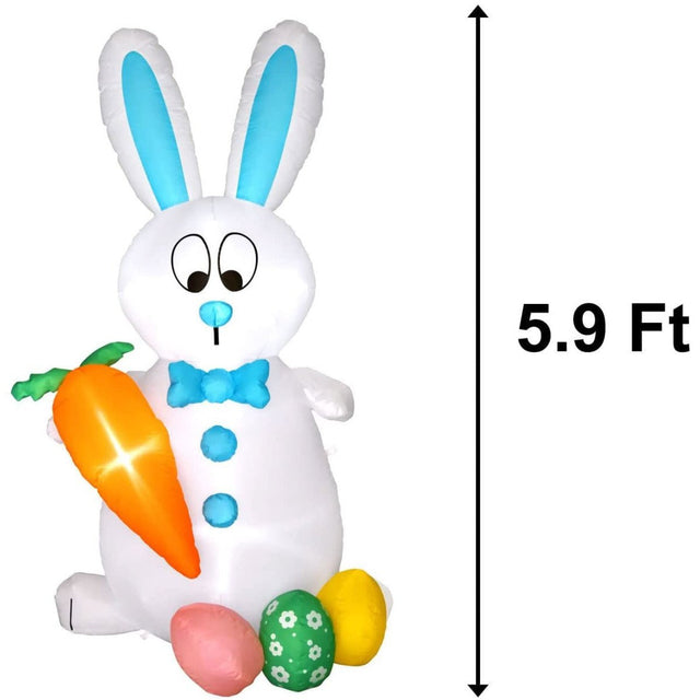 5.9 FT Easter Inflatable Bunny & Eggs | PopFun