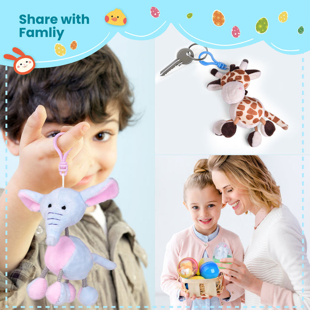 Plush Animal Keychain Easter Eggs
