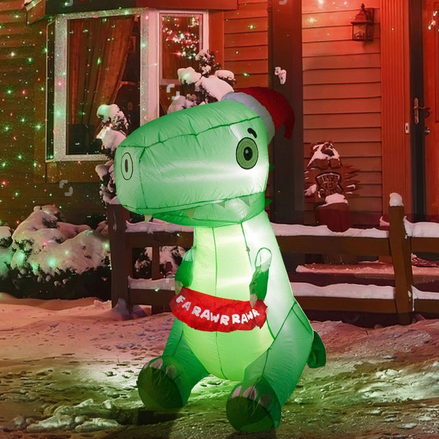 6' Ft Christmas Dinosaur Holiday Inflatable | PopFun