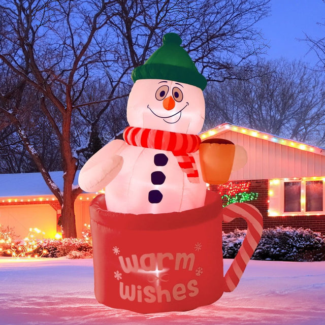6' Ft Frosty Mug Holiday Inflatable | PopFun