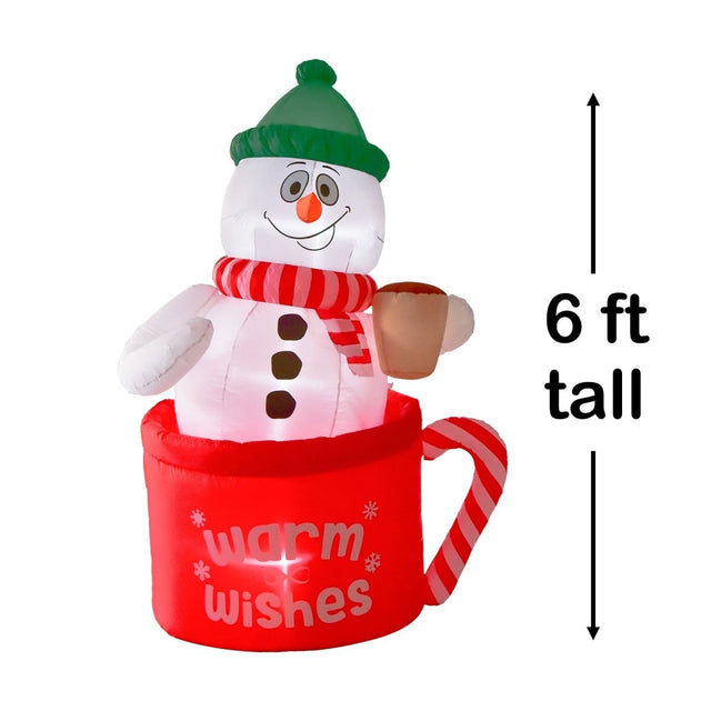 6' Ft Frosty Mug Holiday Inflatable | PopFun