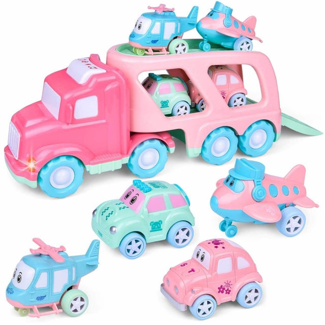 Cartoon Vehicles with Carrier Truck | PopFun