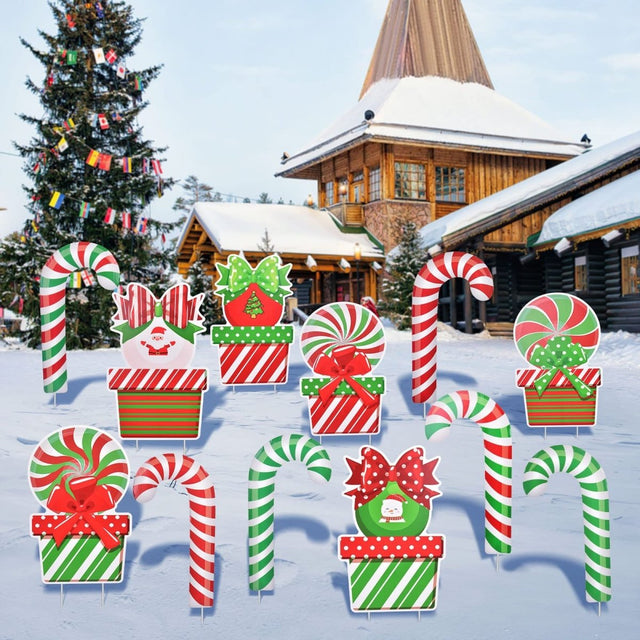 Christmas Candy Garden Yard Signs - PopFun