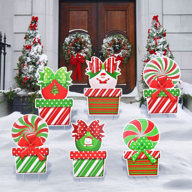 Christmas Candy Garden Yard Signs - PopFun