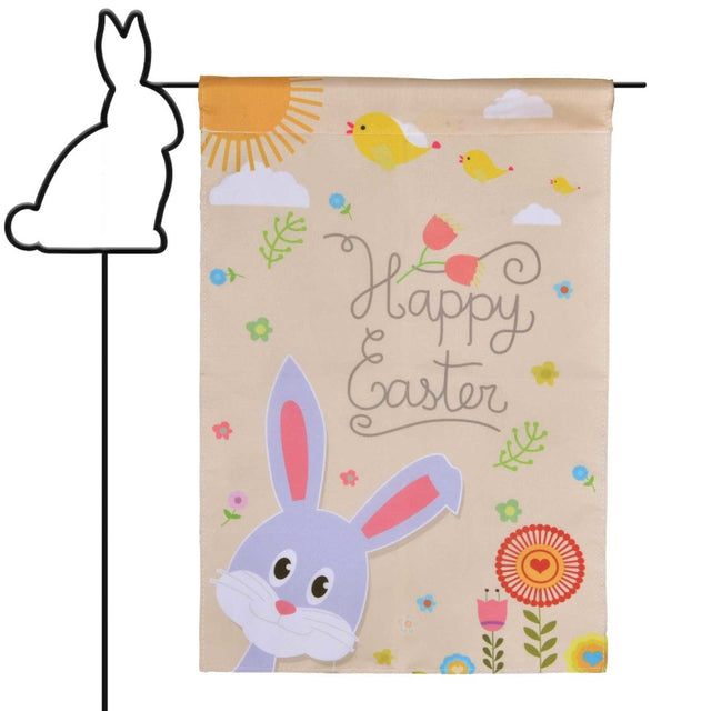 Cute Bunny Easter Garden Flag | PopFun