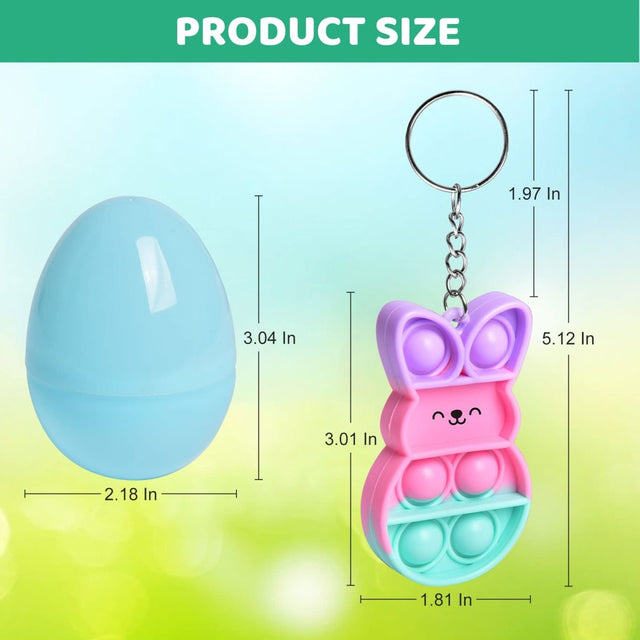 Easter Eggs with Fidget Pop Keychain 18 Pcs - PopFun