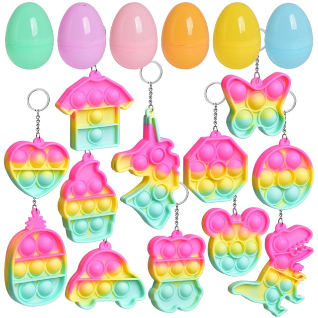 Easter Eggs with Popper Fidget Toys 24 Pcs - PopFun