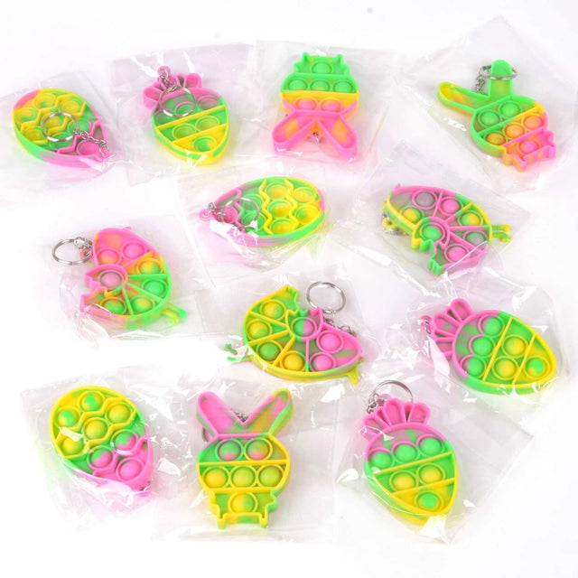 Easter Themed Keychain Popper Fidgets 12 Pcs - PopFun