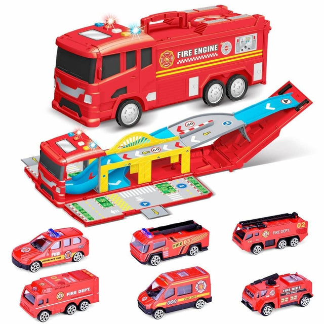 Electric Fire Truck with Carrier - PopFun