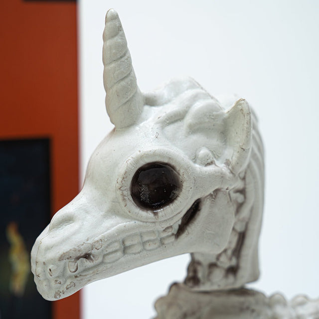 Halloween Decor Unicorn Skeleton Figurines, 2pcs - PopFun