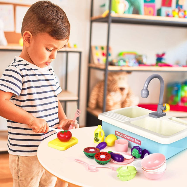 Kid Pretend Play Sink Kitchen Toy Set - PopFun