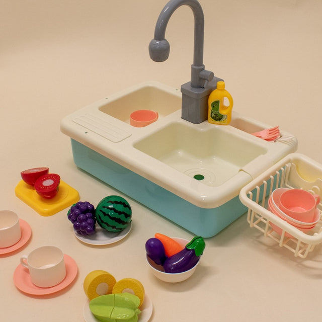 Kid Pretend Play Sink Kitchen Toy Set - PopFun