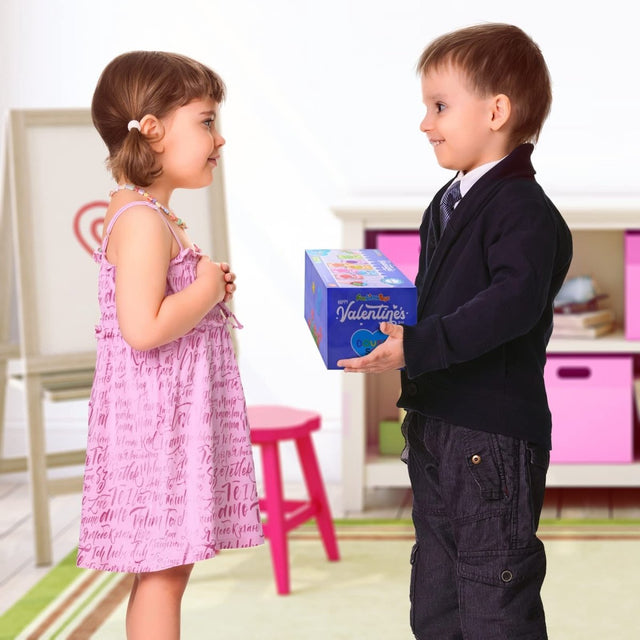 Kids Valentine Play dough Set with Cards 28 Pcs - PopFun