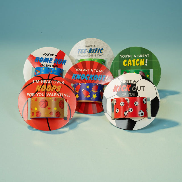 Kids Valentines Day Cards with Slap Bracelets and Stickers - PopFun