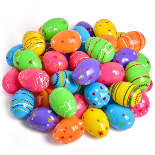 Printed Fillable Easter Eggs 48 Pcs - PopFun