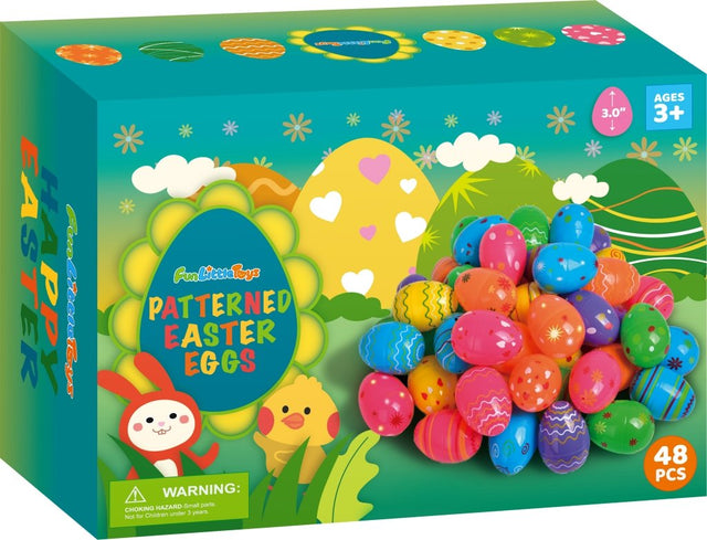 Printed Fillable Easter Eggs 48 Pcs - PopFun