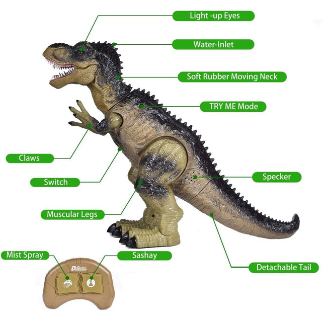 Remote Control Water Spraying Dinosaur Toy - PopFun