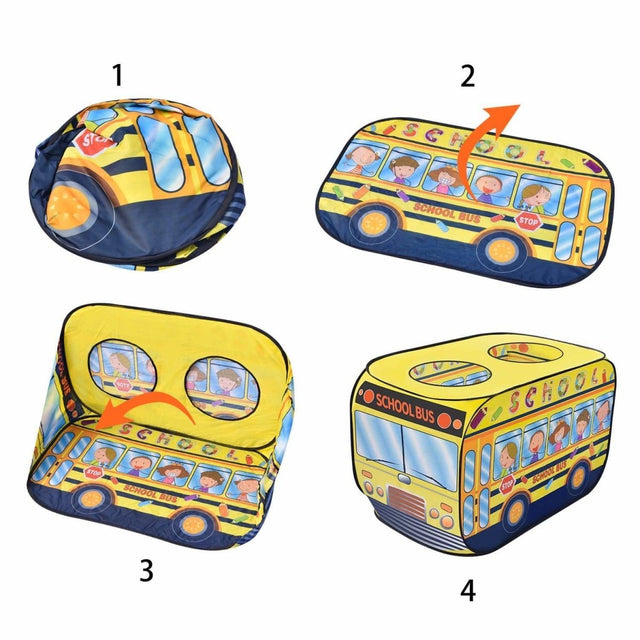 School Bus Kids Pop Up Tent - PopFun