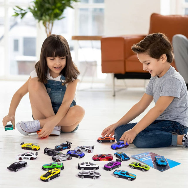 Valentines Day Gifts Cards with Racing Car Toys 28 Pcs - PopFun