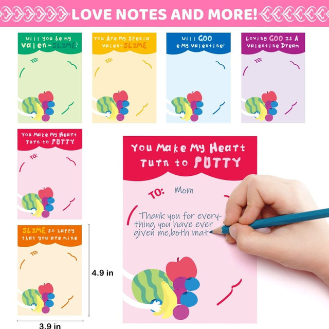 Valentines Gift Slime Kit with Cards 28 Pcs - PopFun