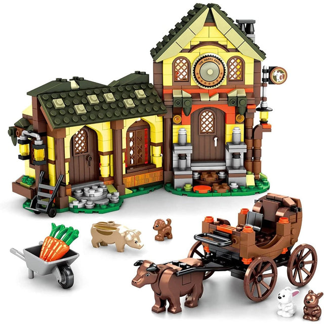 Village Houses Building Bricks Set - PopFun