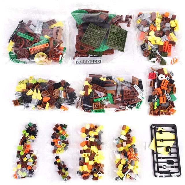 Village Houses Building Bricks Set - PopFun