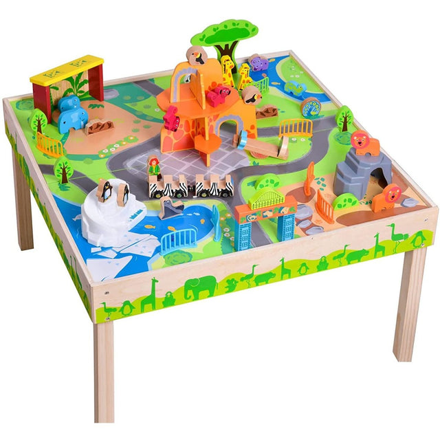Wooden All-in-One Zoo Play Table - PopFun