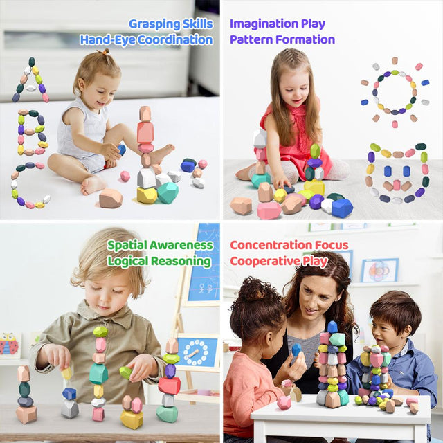 Wooden Stone Balancing Set - PopFun