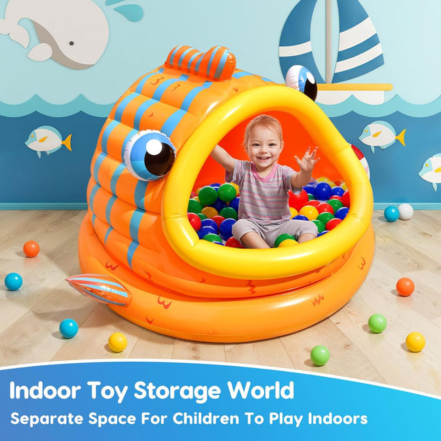 Gold Fish Shade Inflatable Kiddie Pool for Toddlers Kids – funlittletoys