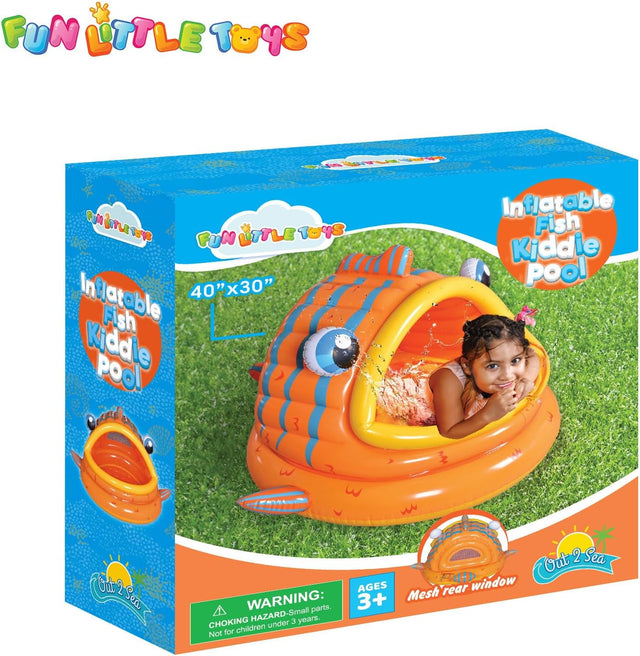Gold Fish Shade Inflatable Kiddie Pool for Toddlers Kids – funlittletoys