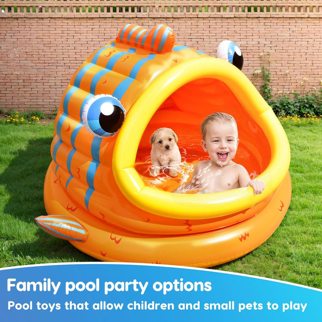 Gold Fish Shade Inflatable Kiddie Pool for Toddlers Kids – funlittletoys