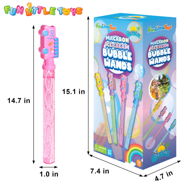 12PCS Macaron Ice Cream Truck Bubble Sticks Bubble Maker Party Favors