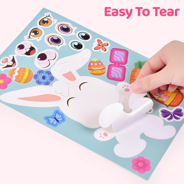 36PCS Easter Make A Face Self-Adhesive Stickers Activity Party Games
