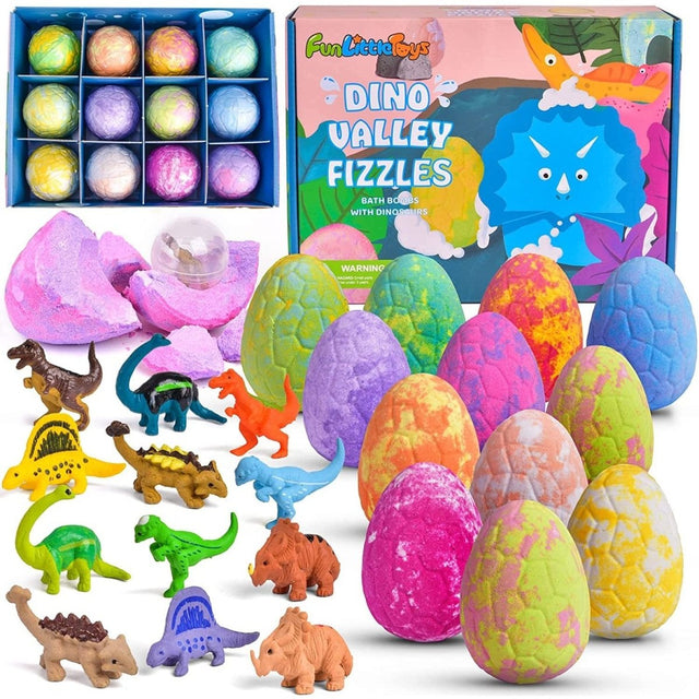 12 Colors Kids Dinosaur Egg Bath Bombs - Wholesale - PopFun