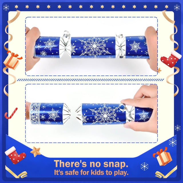 12 Pack Blue & White Christmas Party Favors with Party Hat - PopFun