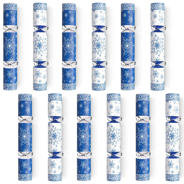 12 Pack Blue & White Christmas Party Favors with Party Hat - PopFun