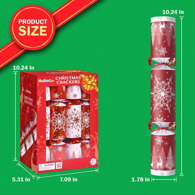 12 Pack Christmas Red & White Party Favors - PopFun